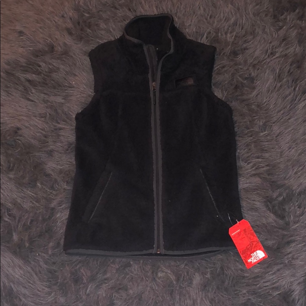 Fluffy black North Face Vest
